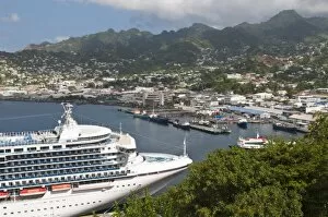 Images Dated 23rd January 2010: Cruise ship in Kingstown harbour, St. Vincent, St. Vincent and The Grenadines