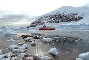 Cruising Prints: Cruise ship moored at Neko Harbor, Antarctica, Polar Regions