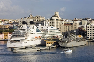 Old City Prints: Cruise ship in the Old City of San Juan