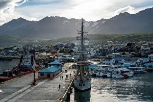Passenger Prints: Cruise ship on a Pier in Ushuaia, Tierra del Fuego, Argentina, South America