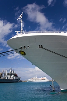 Barbados Prints: Cruise ships, Bridgetown Port, Barbados, West Indies, Caribbean, Central America