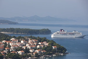 Cruise Ships Prints: Cruise ships moored in port of Gruz, Dalmatia, Croatia, Europe