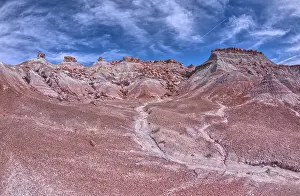 Backpacking Prints: Crumbling cliffs of a mesa near Hamilili Point in Petrified Forest