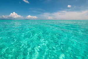 Lagoon Gallery: The crystal clear lagoon waters of French Polynesia on a calm sunny day, French Polynesia