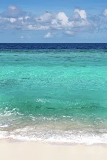 Maldives Prints: The crystal clear water of the Indian Ocean in the Maldives, Indian Ocean, Asia