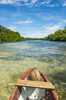 Crystal clear water in the Utwe lagoon, UNESCO Biosphere Reserve, Kosrae, Federated