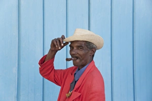 Cuban man with cigar, Havana, Cuba, West Indies, Central America Cuban man with cigar, Havana, Cuba, West Indies, Central America
