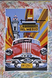 Automobile Collection: Cuban paintings, Havana, Cuba, West Indies, Central America