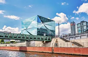 Architectural Marvel Prints: The Cube office building, next to the main railway station and beside the River Spree