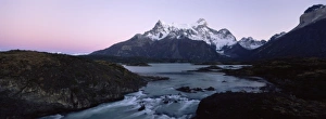 Rise Prints: Cuernos del Paine rising up above Salto Grande, Torres del Paine National Park