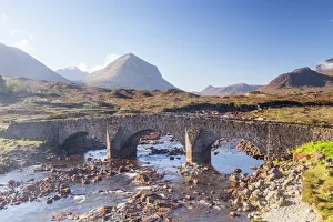 The Cuillin Hills from Sligachan on the Isle of Skye, Inner Hebrides, Scotland, United Kingdom, Europe