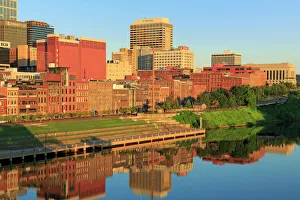 Cumberland River and Nashville skyline, Tennessee, United States of America, North America
