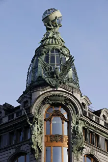 Stereotypically Russian Prints: Cupola on top of Singer Building, St. Petersburg, Russia, Europe