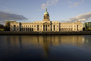 Liffey River Prints: Custom House Quay on the Liffey River, Dublin, Republic of Ireland, Europe