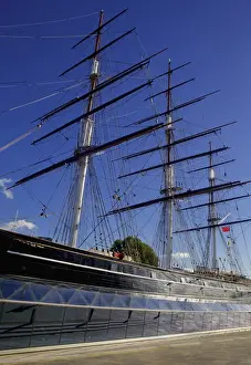 Greenwich Prints: The Cutty Sark, a British Tea Clipper built in 1869 moored near the Thames at Greenwich
