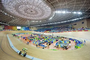 Sport Prints: Cycling event during the 2008 Paralympic Games at Laoshan Velodrome, Beijing, China, Asia