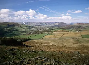 Hathersage Prints: Dale Bottom and Hathersage from Overowler Tor, Peak District National Park