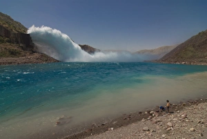 Images Dated 18th August 2009: Dam of Nurek, Tajikistan, Central Asia