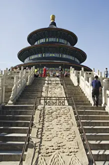 Danbi Stairway stone carvings on The Hall of Prayer for Good Harvests at The Temple of Heaven