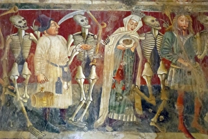 Chapel Prints: Detail of the Dance of Death fresco dating from 1475
