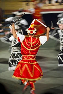 Dancers doing the traditional Moreska sword dance, in Korcula, Dalmatian Coast, Croatia, Europe