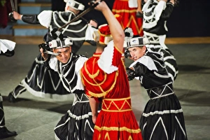 Confrontation Gallery: Dancers doing the traditional Moreska sword dance, in Korcula, Dalmatian Coast, Croatia, Europe
