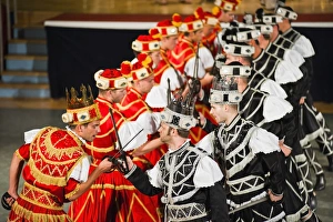 Dance Gallery: Dancers doing the traditional Moreska sword dance, in Korcula, Dalmatian Coast, Croatia, Europe