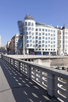 Bohemia Prints: Dancing House (Ginger and Fred) by Frank Gehry, Prague, Bohemia, Czech Republic, Europe