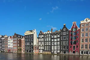 Open Space Prints: Dancing houses at Damrak, Amsterdam, The Netherlands, Europe