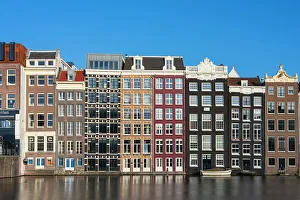 Urban Landscape Prints: Dancing houses at Damrak, Amsterdam, The Netherlands, Europe