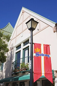 Images Dated 15th July 2009: Danish flag, Solvang, Santa Barbara County, Central California, United States of America