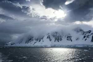 Images Dated 3rd December 2008: Dark clouds over the mountains and glaciers of Port Lockroy research station, Antarctica