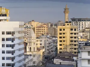 Dar Es Salaam Prints: Darkhana Jamatkana Ismaili center, an historic colonial building, stands on Mosque Street