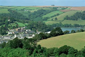 Dartmouth Prints: Dartmouth and surrounding countryside, Devon, England, United Kingdom, Europe