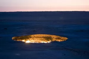 Images Dated 6th August 2009: Darvaza Gas crater, Turkmenistan, Central Asia, Asia