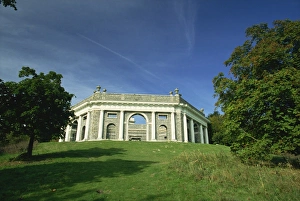 Graves Prints: Dashwood family mausoleum near church, overlooking town of West Wycombe