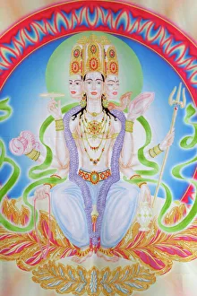Hindu Prints: Datatreya image, Haridwar, Uttarakhand, India, Asia