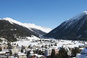 Chalet Prints: Davos, Graubunden, Swiss Alps, Switzerland, Europe