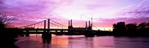 Sun Rise Collection: Dawn over Battersea Power Station and Chelsea Bridge, London, England, United Kingdom