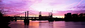 River Thames Gallery: Dawn over Battersea Power Station and Chelsea Bridge, London, England, United Kingdom