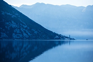 Montenegro Prints: Dawn in The Bay of Kotor, UNESCO World Heritage Site, Montenegro, Europe
