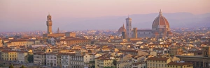 Haze Prints: Dawn over Florence showing the Duomo and Uffizi