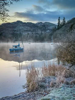 Ethereal Gallery: Dawn light over Glenridding on Ullswater, Lake District National Park, UNESCO World