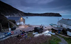 Lulworth Prints: Dawn at Lulworth Cove, Jurassic Coast, UNESCO World Heritage Site, Dorset