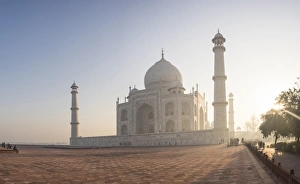 Mughal Prints: Dawn at the Taj Mahal, UNESCO World Heritage Site, Agra, Uttar Pradesh, India, Asia
