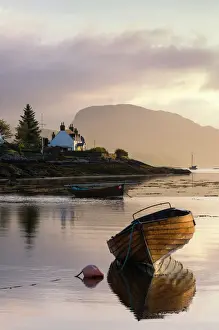 Quaint Prints: Dawn view of Plockton and Loch Carron near the Kyle of Lochalsh in the Scottish Highlands