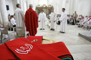 Images Dated 28th February 2000: Deacon ordination in Pontigny Abbey church, Pontigny, Yonne, Burgundy, France, Europe