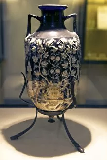 Images Dated 28th April 2010: Decorated glass vase, National Archaeological Museum, Naples, Campania, Italy, Europe