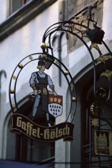Images Dated 5th January 2000: Decorated sign of locally produced beer called Gaffel