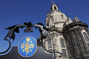 Images Dated 8th June 2009: Decorated wrought iron sign and insignia, Frauenkirche (Church of Our Lady)